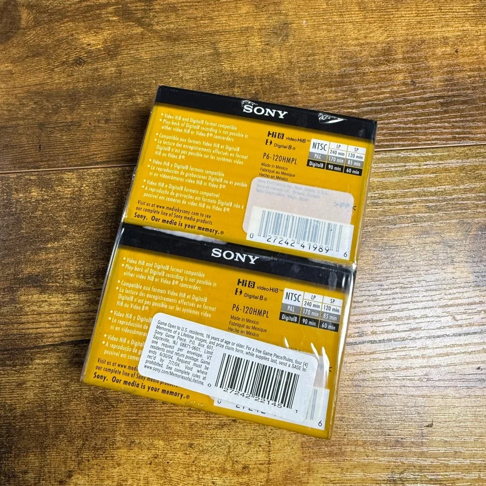 Sony Hi8 Digital8 P6-120HMPL Metal Particle Video Cassette Tapes 4-Pack New